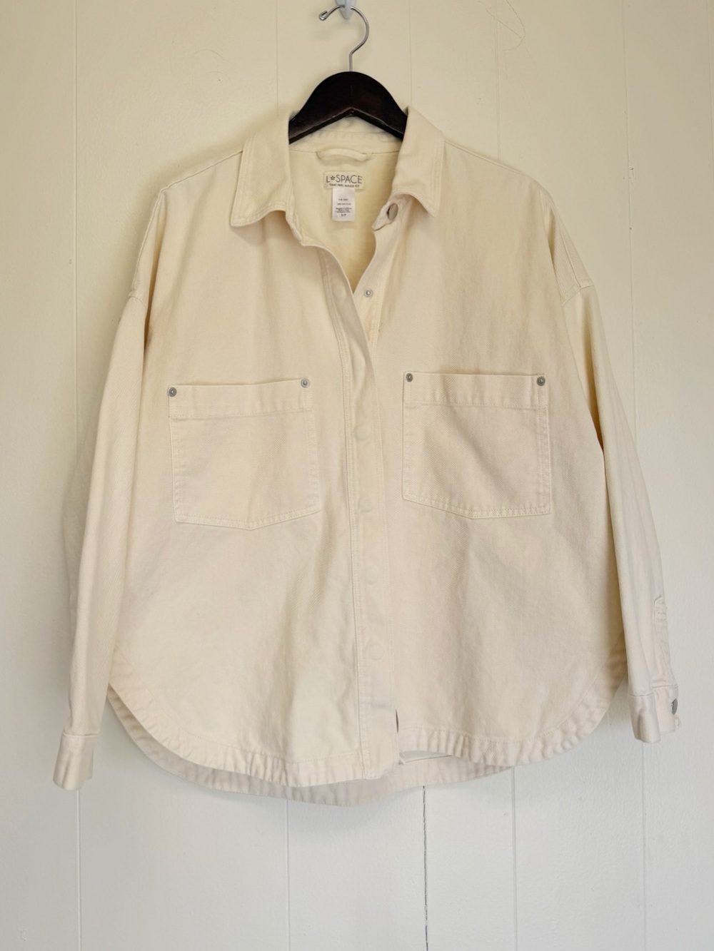 L*SPACE Denim Cream Yellow Shacket Small